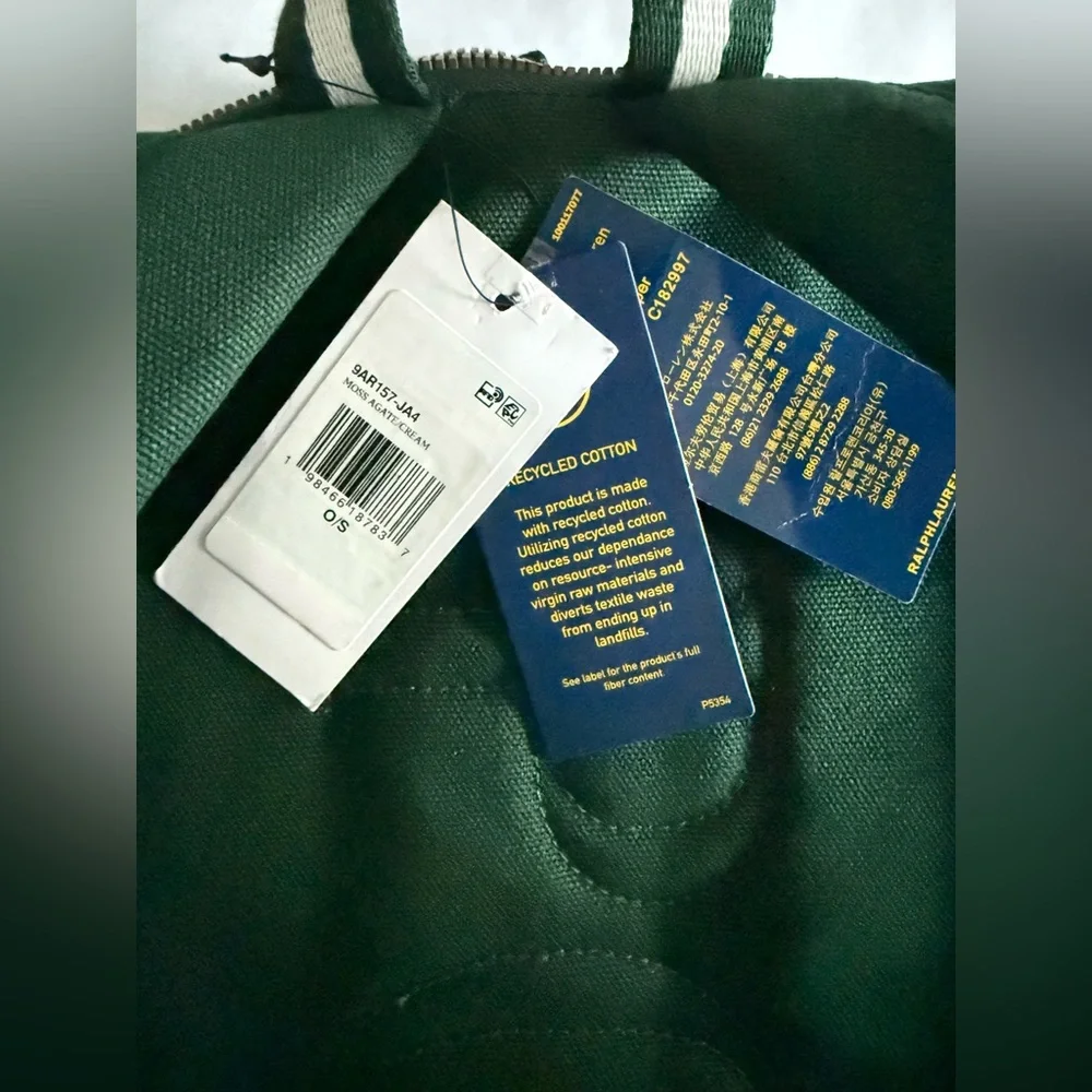 Polo Ralph Lauren Green Logo Bear Patch Backpack